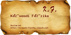 Kövesdi Füzike névjegykártya